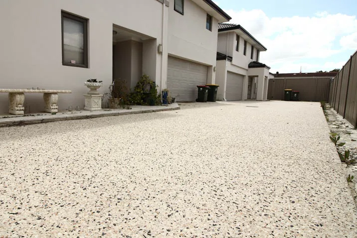 Backyard Patio - Honed concrete patio with smooth, refined surface for residential outdoor living space